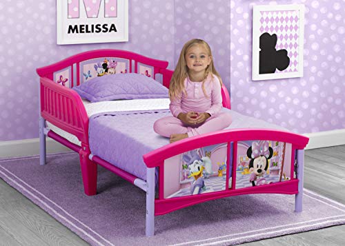 Delta Children Plastic Toddler Bed, Disney Minnie Mouse with Twinkle Stars Crib & Toddler Mattress