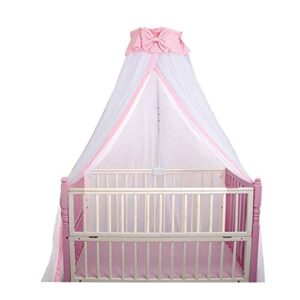 cdybox breathable crib netting bed curtains canopy for kids mosquito net bedroom decor (pink, mosquito net)