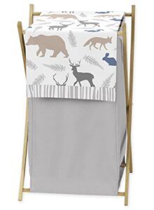sweet jojo designs baby children kids clothes laundry hamper for blue grey and white woodland animals bedding set