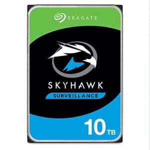 seagate skyhawk ai 10tb surveillance internal hard drive hdd–3.5 inch sata 6gb/s 256mb cache for dvr nvr security camera system with drive health management-frustration free packaging (st10000ve0004)