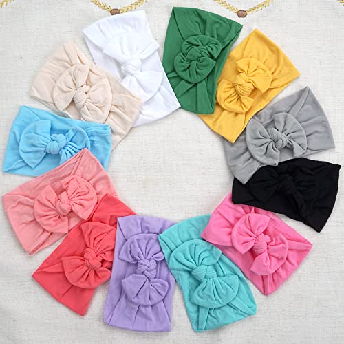 CELLOT Super Stretchy Soft Knot Headbands with Hair Bows Head Wrap Hair Accessories For Newborn Baby Girls Infant Toddlers Kids