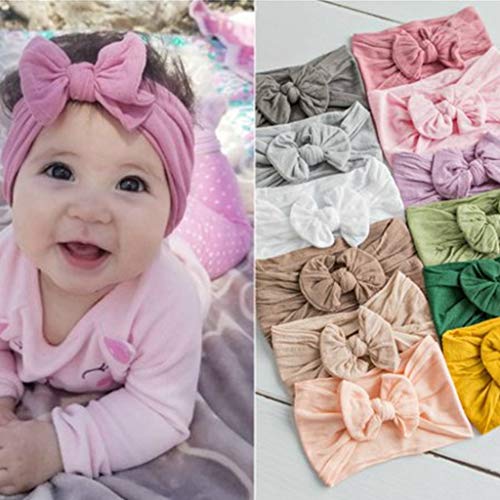 CELLOT Super Stretchy Soft Knot Headbands with Hair Bows Head Wrap Hair Accessories For Newborn Baby Girls Infant Toddlers Kids