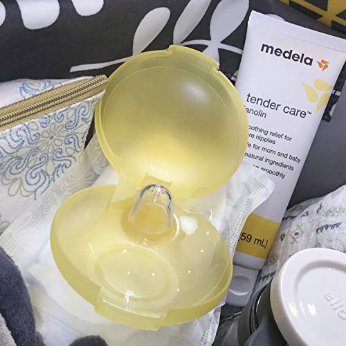 Medela Contact Nipple Shield for Breastfeeding, 24mm Medium Nippleshield, For Latch Difficulties or Flat or Inverted Nipples, 2 Count with Carrying Case, Made Without BPA