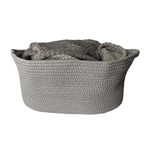 Large Rope Woven Storage Basket with Handles for Clothes,Blankets,Toys Nursery Organizer,Collapsible Storage Bin, Laundry Baskets