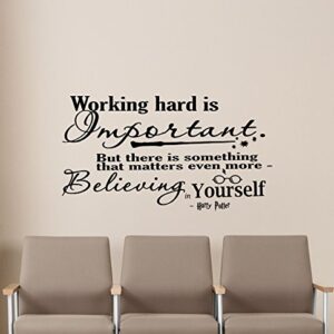 Working Hard Is Important But There Is Something That Matters Wall Decal Quote Lettering Movie Poster Stencil Vinyl Sticker Playroom Nursery Wall Art Baby Kids Room Wall Decor Removable Mural 13