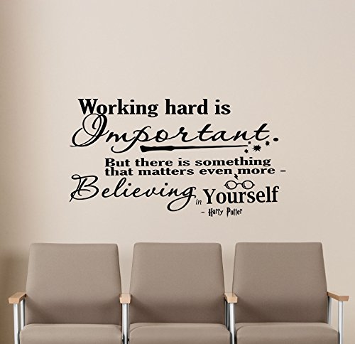 Working Hard Is Important But There Is Something That Matters Wall Decal Quote Lettering Movie Poster Stencil Vinyl Sticker Playroom Nursery Wall Art Baby Kids Room Wall Decor Removable Mural 13