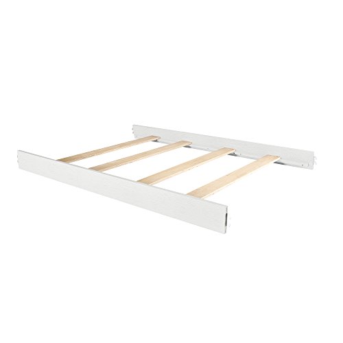 Evolur Convertible Crib Wooden Full Size Bed Rail, Brush White