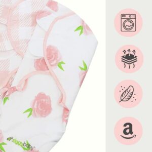 Baby Girl Swaddle Blanket Adjustable Wrap Set Size Small/Medium, 0-3 Months - 3 Pack - Pink Peony, Pink Heart, Pink Buffalo Plaid - Newborn Swaddle, Baby Swaddles by Ziggy Baby