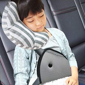dodymps car seat travel pillow neck support cushion pad and seatbelt adjuster for kids, safety belt sleeping pillow and adjuster for cars, safety strap covers (2 pcs)