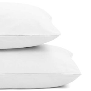 TILLYOU Cotton Toddler Pillowcases - 2 Pack Super Soft Kids Travel Pillow Cases Envelope Closure for Boys Girls, 14x20 Inches, White