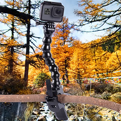 Suptig Jaws Flex Clamp Mount Gooseneck Mount for GoPro Hero 11 Hero 10 Hero 9 Hero 8 Hero 7 Hero 6 Hero 5 Hero 4 Session Hero 3+ Hero 3 Arlo Arlo pro Action Cameras