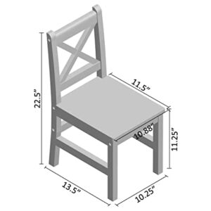 eHemco Solid Hard Wood Kids Table and Chair Set (2 Chairs Included), Espresso, 3 Piece Set