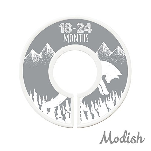 Modish Labels Baby Clothes Size Dividers, Baby Closet Organizers, Closet Size Dividers, Baby Closet Organizers, Clothes Organizer, Neutral, Boy, Girl, Woodland Animals, Tribal, Nordic (Gray)