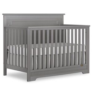 dream on me morgan 5-in-1 convertible crib in storm grey, greenguard gold certified 55x30x44.5 inch (pack of 1)