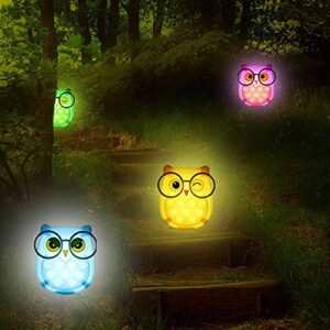 FuWinet 2 PCS Owl LED Plug in Night Light for Kids- Wall Lamp Take Good Care Children Sleep Light Sensor Auto Controlled Nightlights for Baby Nursing (Blue+Pink)