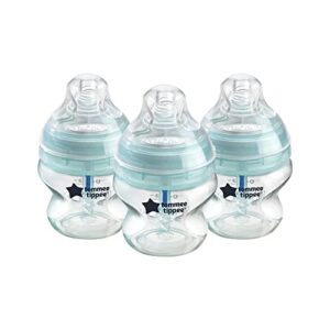 tommee tippee advanced anti-colic baby bottle, slow flow breast-like nipple, heat-sensing technology, bpa-free - blue - 5 ounce, 3 count