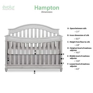 Evolur Hampton/ Parkland 5 in 1 LifeStyle Convertible Crib