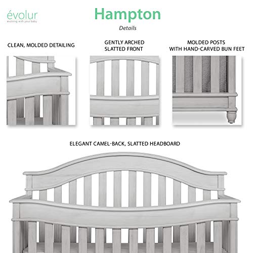 Evolur Hampton/ Parkland 5 in 1 LifeStyle Convertible Crib