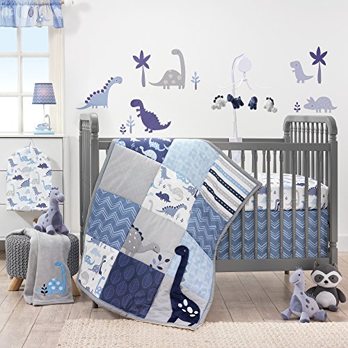 Bedtime Originals Roar Dinosaur Diaper Stacker, Blue/Gray/White