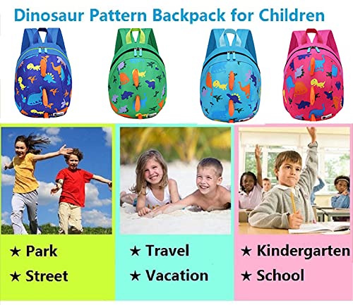 DB Dinosaur Toddler mini backpack with leash,children Kids baby harness bookbag (Deep Blue)