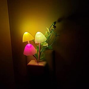 AUSAYE 2 Pack LED Sensor Night Light Plug-in NightLight Color Changing Lamp Mushroom Decor, Mini Cute Night Lights for Kids Adults Bedroom,Toilet, Bathroom, Stairs, Kitchen, Hallway