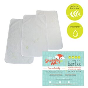 Absorbent Bamboo Baby Changing Table Pads 3 Pack - Reusable Extra Soft Baby Diaper Changing Liners - Leak-Proof - Stain Protective Cover for a Changing Dresser- Extra Large