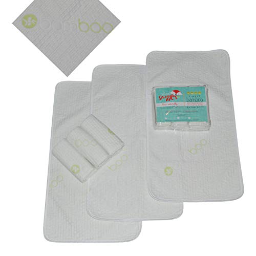 Absorbent Bamboo Baby Changing Table Pads 3 Pack - Reusable Extra Soft Baby Diaper Changing Liners - Leak-Proof - Stain Protective Cover for a Changing Dresser- Extra Large