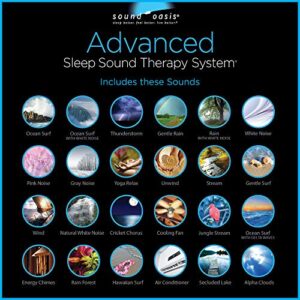 Sound Oasis Advanced Sleep Sound Machine, 24 Dr Developed Non-looping Relax, Sleep, Nature, Music Sounds - Delta, Alpha, Beta Brainwaves to Fall & Stay Asleep, Alarm with Chime, Auto-Off Sleep Timer