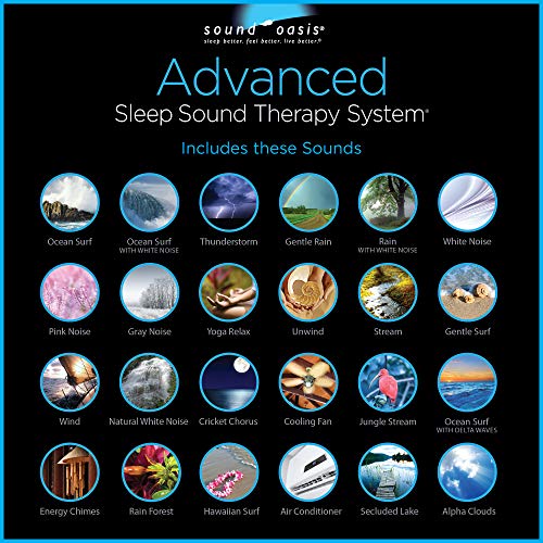 Sound Oasis Advanced Sleep Sound Machine, 24 Dr Developed Non-looping Relax, Sleep, Nature, Music Sounds - Delta, Alpha, Beta Brainwaves to Fall & Stay Asleep, Alarm with Chime, Auto-Off Sleep Timer