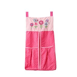 CribMate Embroidery Floral Butterfly Diaper Organizer Butterfly Bird Flower Baby Diaper Hanging Bag