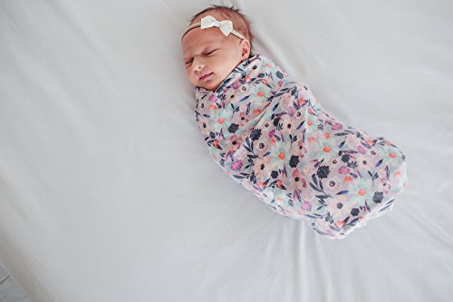 Copper Pearl Large Premium Knit Baby Swaddle Receiving Blanket Floral Morgan