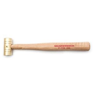 gearwrench 8 oz. brass hammer with hickory handle - 81-110g