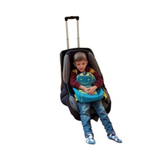 Holm Airport Car Seat Stroller Travel Cart and Child Transporter - A Carseat Roller for Traveling. Foldable, storable, and stowable Under Your Airplane seat or Over Head Compartment.