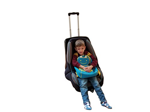 Holm Airport Car Seat Stroller Travel Cart and Child Transporter - A Carseat Roller for Traveling. Foldable, storable, and stowable Under Your Airplane seat or Over Head Compartment.