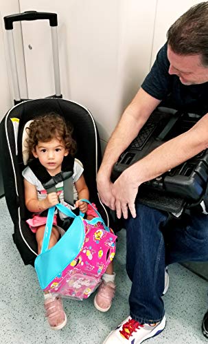 Holm Airport Car Seat Stroller Travel Cart and Child Transporter - A Carseat Roller for Traveling. Foldable, storable, and stowable Under Your Airplane seat or Over Head Compartment.