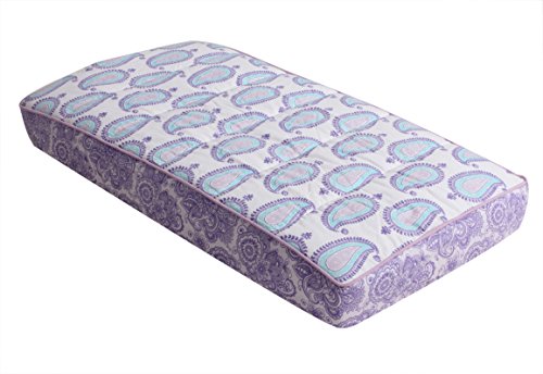 Bacati - Paisley Floral Quilted Changing Pad Cover (Lilac/Purple/Aqua Paisley)