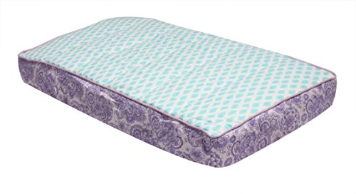 Bacati - Paisley Floral Quilted Changing Pad Cover (Lilac/Purple/Aqua Leaves)