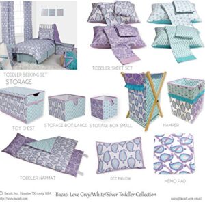 Bacati - Paisley Floral Quilted Changing Pad Cover (Lilac/Purple/Aqua Leaves)