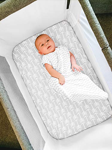 Bassinet Bed Sheets – Premium Bassinet Fitted Sheets 4 Pack – 100% Jersey Knit Cotton Cradle Sheets – Bassinet Bedding for Standard Size Oval or Halo Bassinet Pads – Bassinet Sheet for Boy & Girl