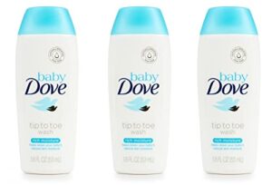 baby dove body wash tip to toe sensitive moisture 1.8 oz travel size (pack of 3)