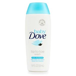 Baby Dove Body Wash Tip To Toe Sensitive Moisture 1.8 Oz Travel Size (Pack Of 3)