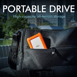 LaCie Rugged USB-C 5TB External Hard Drive Portable HDD – USB 3.0, Drop Shock Dust Rain Resistant Shuttle Drive, for Mac and PC Computer Desktop Workstation Laptop, 1 Month Adobe CC (STFR5000800)