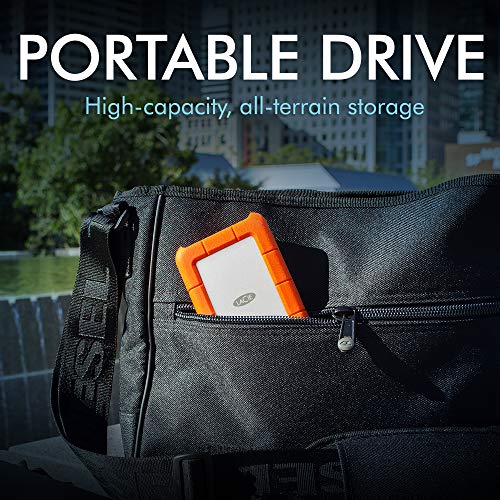 LaCie Rugged USB-C 5TB External Hard Drive Portable HDD – USB 3.0, Drop Shock Dust Rain Resistant Shuttle Drive, for Mac and PC Computer Desktop Workstation Laptop, 1 Month Adobe CC (STFR5000800)