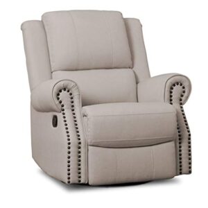 delta children dylan nursery recliner glider swivel chair, flax