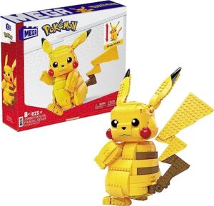 mega pokémon action figure building toy set for kids, jumbo pikachu with 806 pieces, 12 inches tall, age 8+ years old gift idea (amazon exclusive)