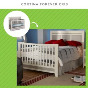 Full-Size Conversion Kit Bed Rails #1216 for Pali Cribs | Multiple Finishes Available (White)