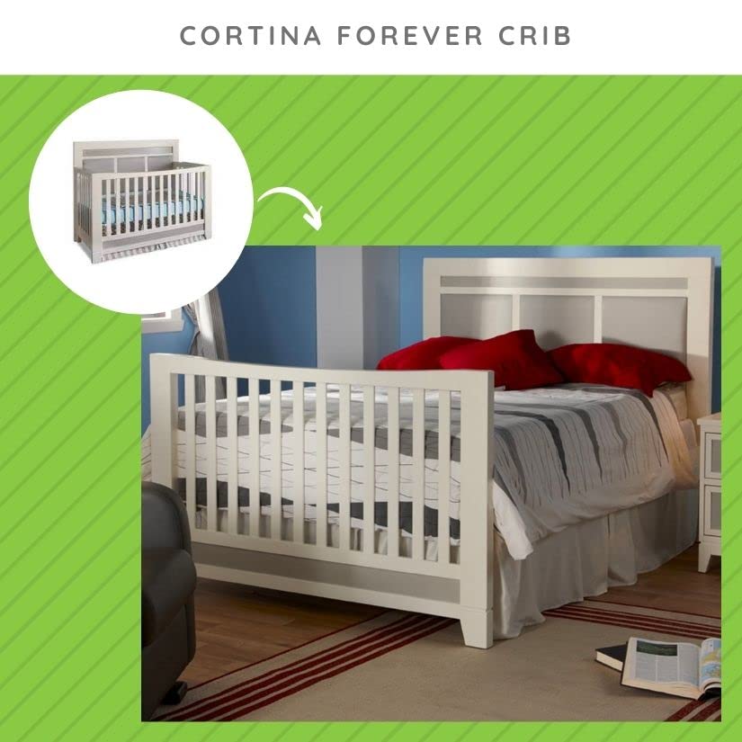 Full-Size Conversion Kit Bed Rails #1216 for Pali Cribs | Multiple Finishes Available (White)