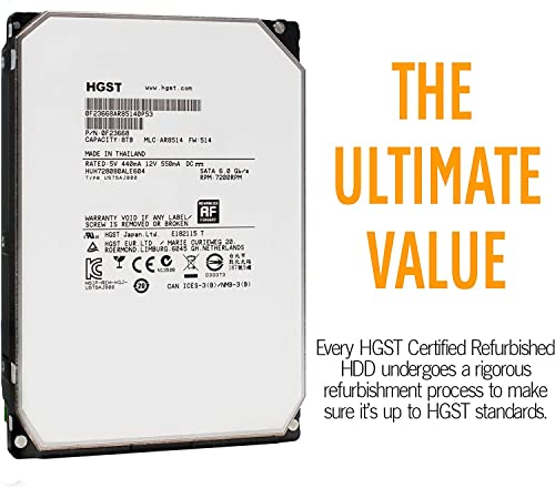 HGST Ultrastar He8 HDD HUH728080ALE604 8TB 7200RPM 128MB Cache SATA 6.0Gb/s 3.5-Inch Enterprise Server Data Center Hard Drive (Renewed)