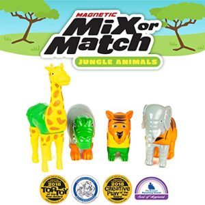 Magnetic Mix or Match Jungle Animals Toy Play Set, 16 Pieces