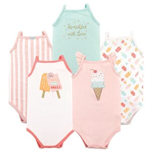 Hudson Baby Unisex Baby Cotton Sleeveless Bodysuits Ice Cream, 12-18 Months